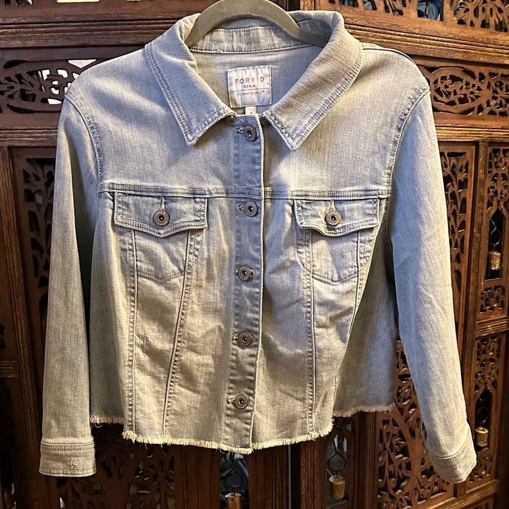 Torrid Light Wash Blue Denim Jacket